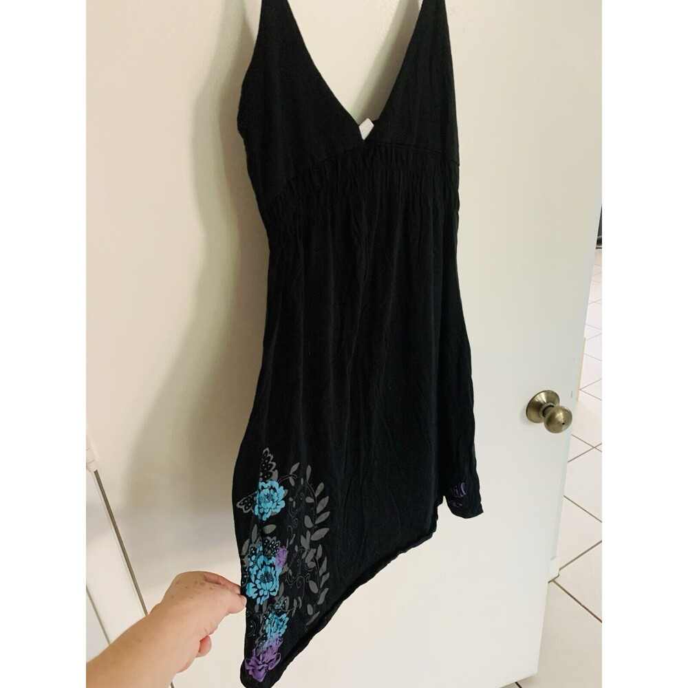 O'neil Teens Junior Girls Spaghetti Black  Mini  Beach Summer Dress Size Large